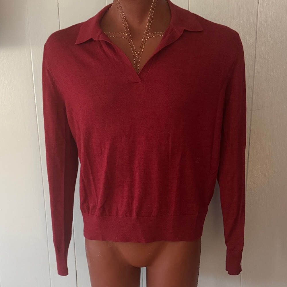 Calvin Klein Red Long Sleeve Top